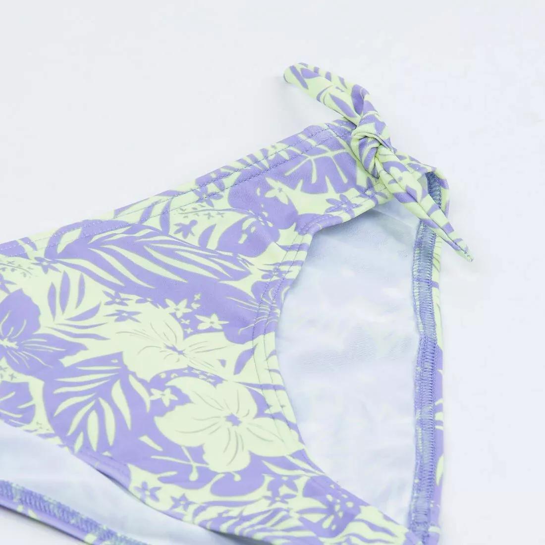 MAUVE Girl's 2-piece swimsuit - 100 Tania tropical purple blue, No Color, large image number 3