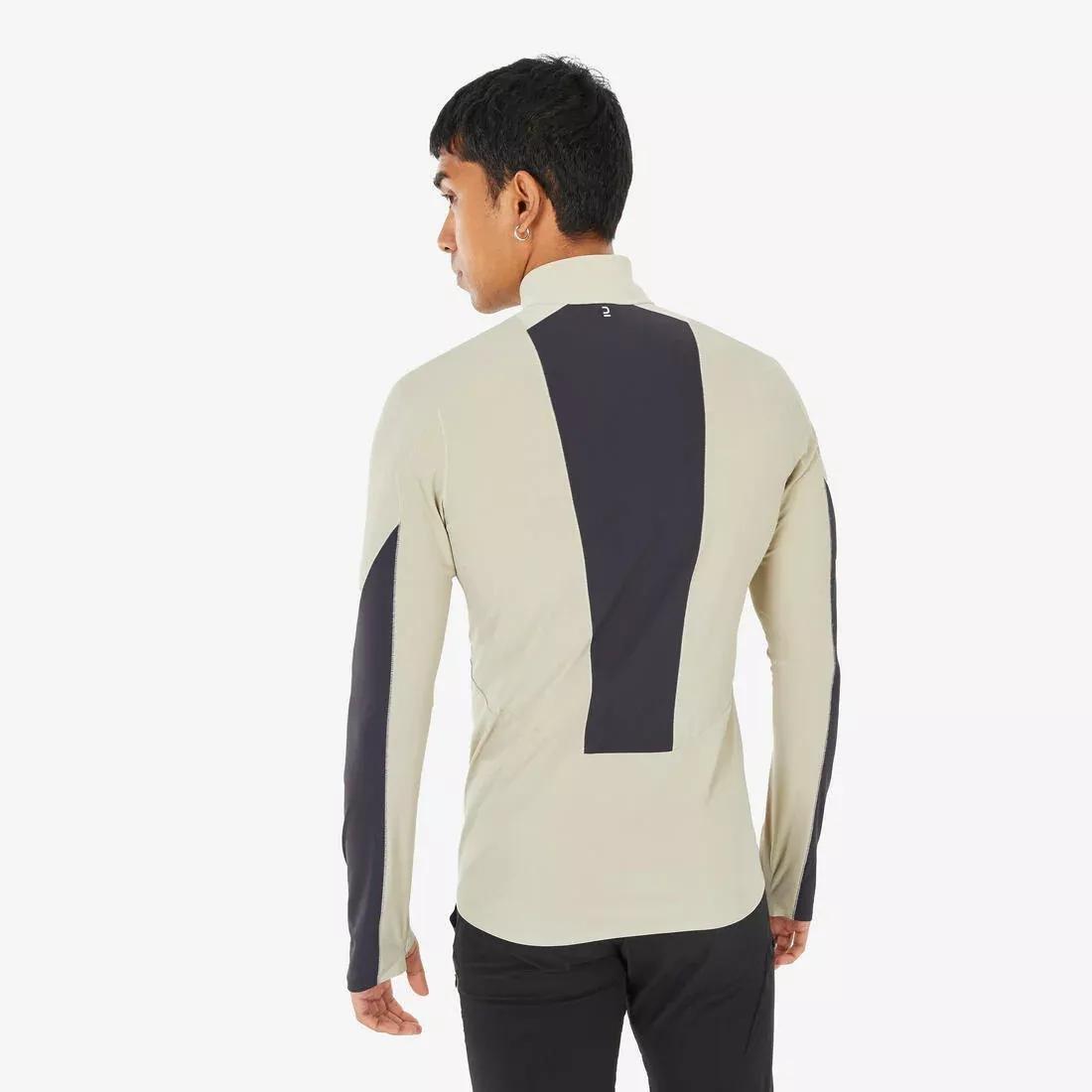 Men Anti-UV Long-sleeved Hiking T-Shirt - MH550, Beige, No Color, large image number 3