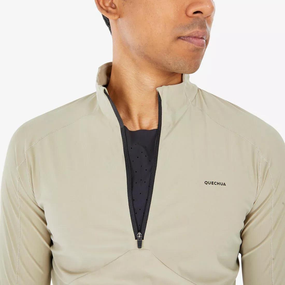 Men Anti-UV Long-sleeved Hiking T-Shirt - MH550, Beige, No Color, large image number 5