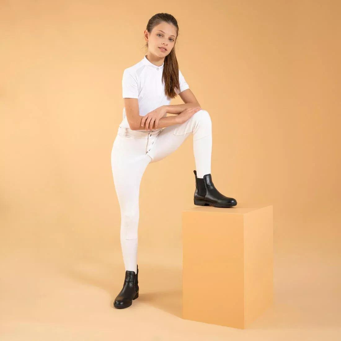 Kids Unisex Horse Riding Show Jodhpurs - 100, White, No Color, large image number 1