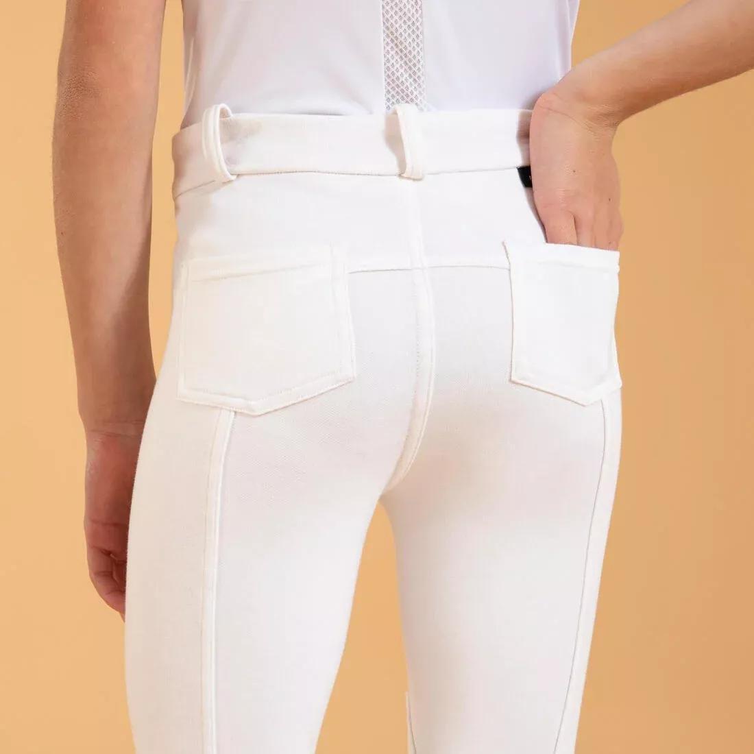 Kids Unisex Horse Riding Show Jodhpurs - 100, White, No Color, medium