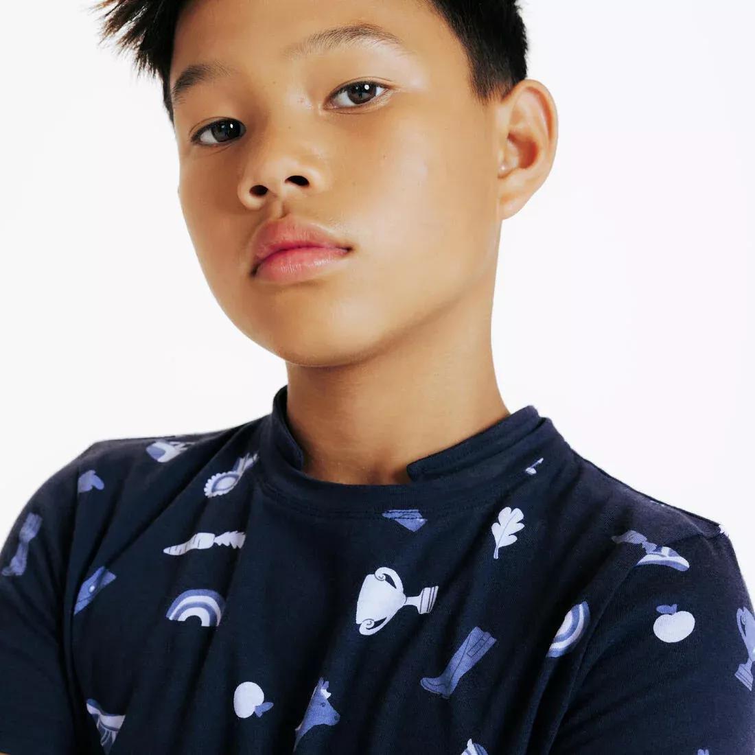 Kids Unisex Horse Riding Short-Sleeved Polo Magic - All Over Print, Blue, No Color, large image number 3