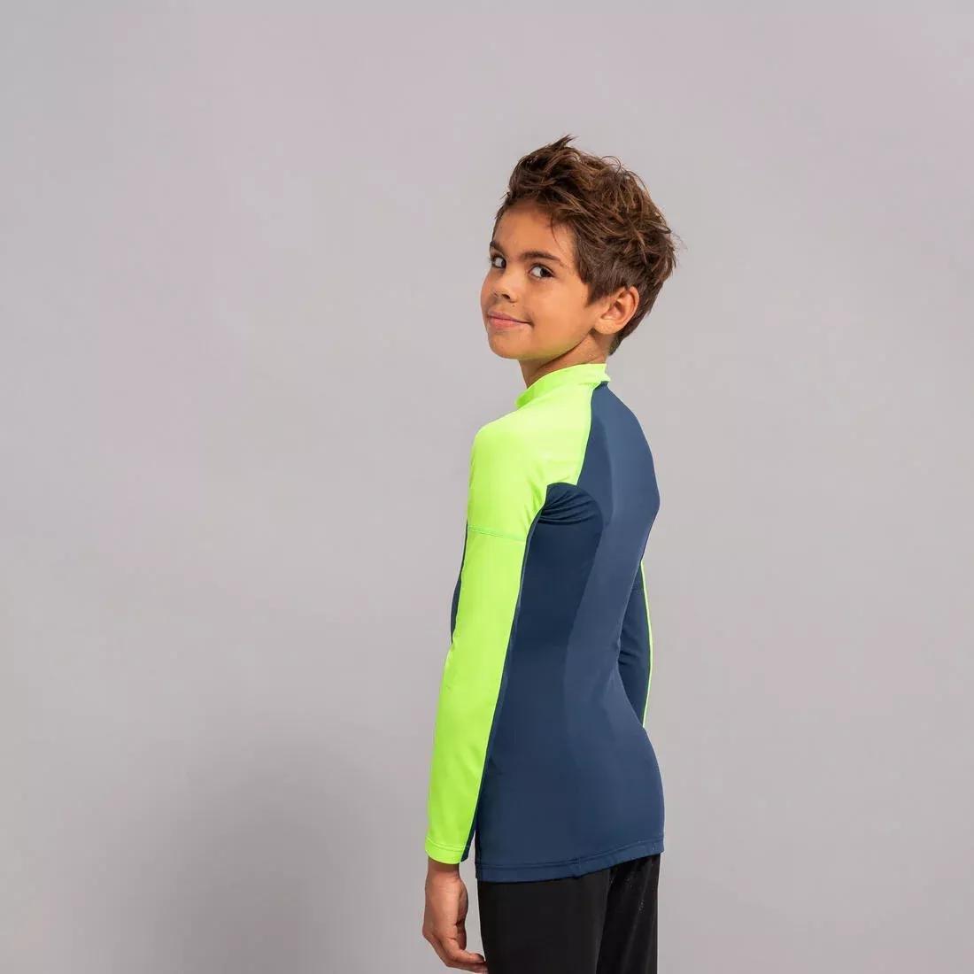 Kids Boyslong-sleeved anti-UV T-shirt - 500 Vortex, Blue, No Color, large image number 2