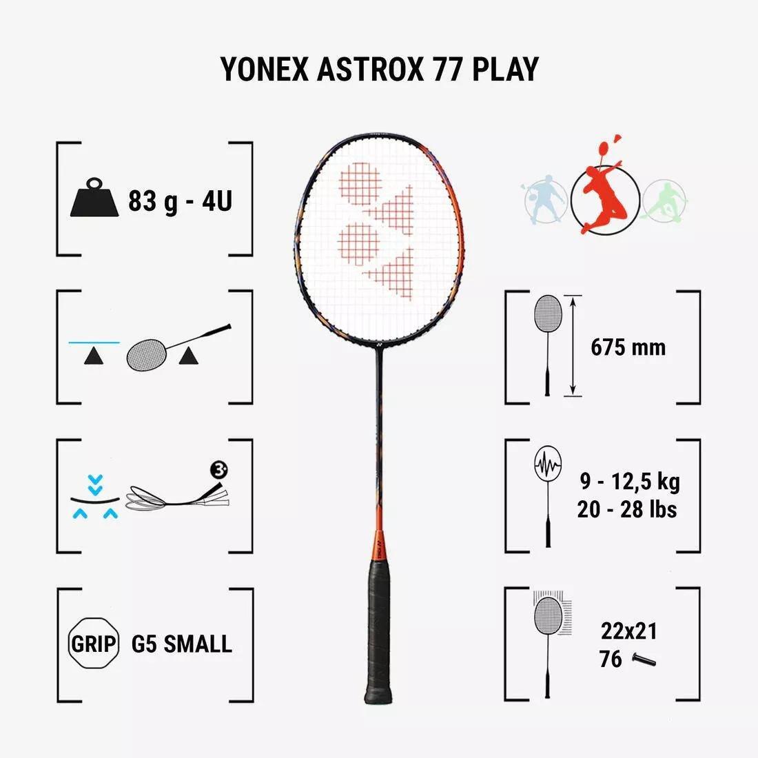 Badminton Racket Astrox 77 Play, Orange, No Color, medium