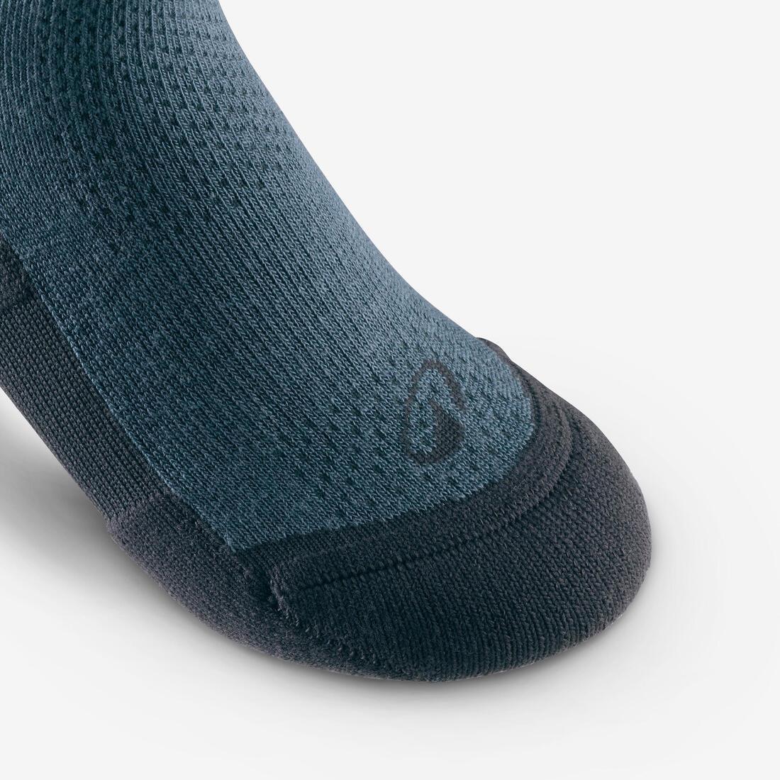 Kids Unisex Mid-leg Hiking Socks - Hike 100 (2 Pairs) Size Jr 8 to Sr 6, Grey, No Color, large image number 4