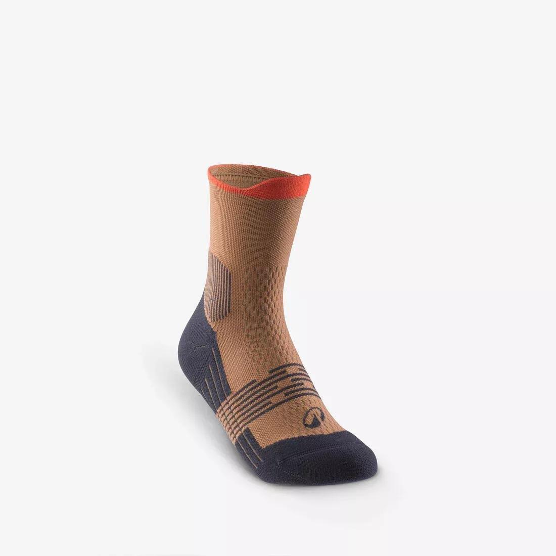 Kids Mid-Rise Hiking Socks - (2 pairs) - UK Jr Sizes 9-5 - Hike 500, Pink, No Color, large image number 5