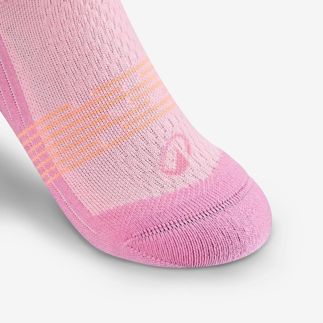 Kids Mid-Rise Hiking Socks - (2 pairs) - UK Jr Sizes 9-5 - Hike 500, Pink, No Color, large image number 7