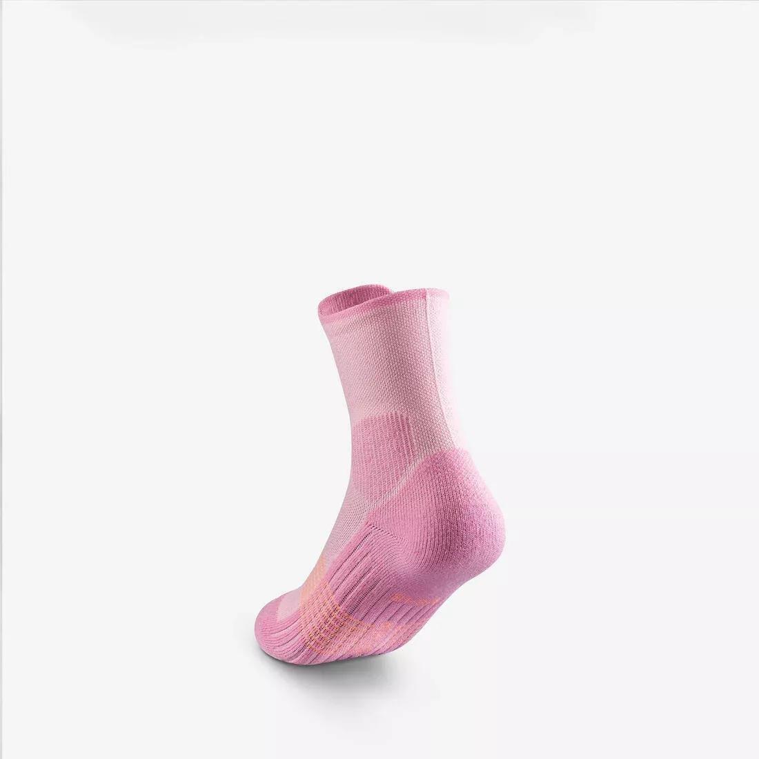 Kids Mid-Rise Hiking Socks - (2 pairs) - UK Jr Sizes 9-5 - Hike 500, Pink, No Color, large image number 8
