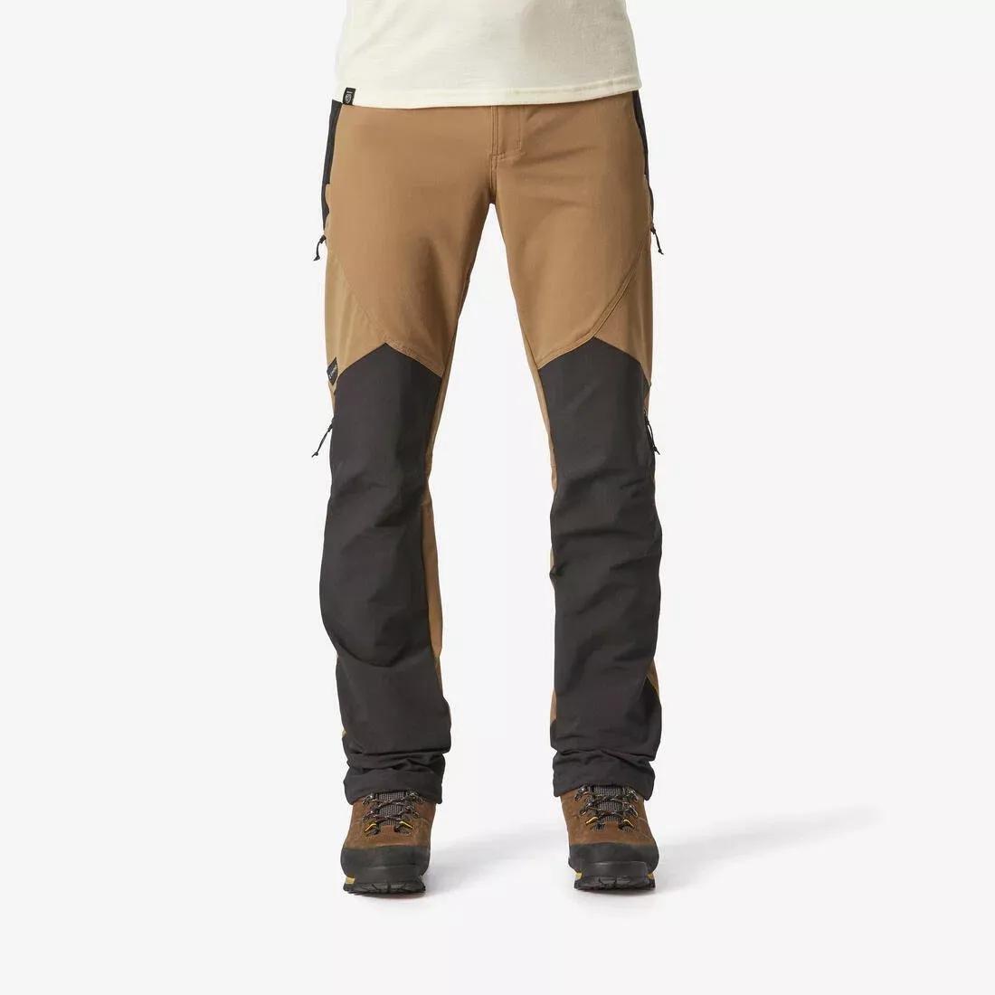 Men Water-Repellent And Wind-Resistant Trekking Trousers - MT900, Brown, No Color, medium