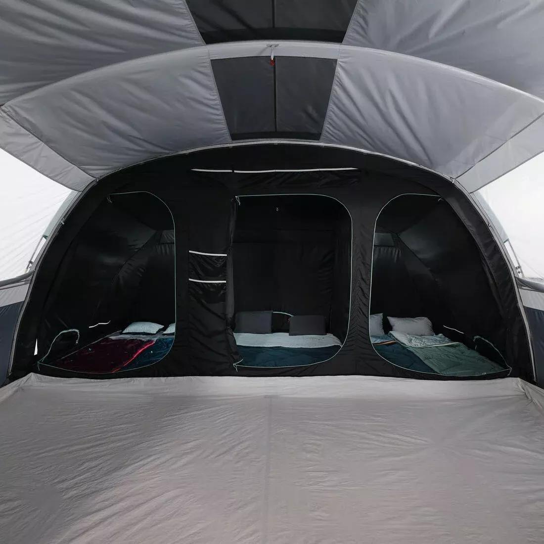 6-Person, 3-Bedroom Camping Tent - Arpenaz 6.3, Blue, No Color, large image number 3