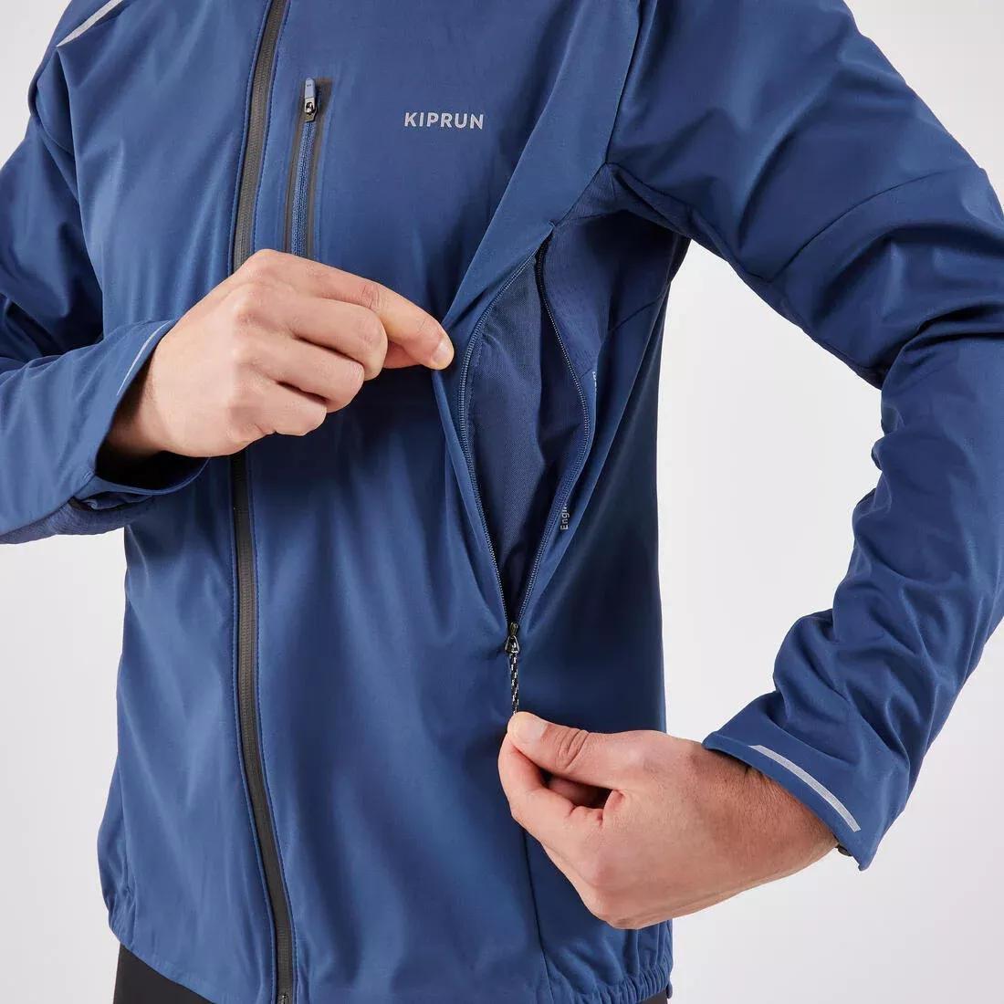 Men's Long-Sleeved Running Jacket - Kiprun Run 900 Warm Regul, Navy, 5401_000, medium