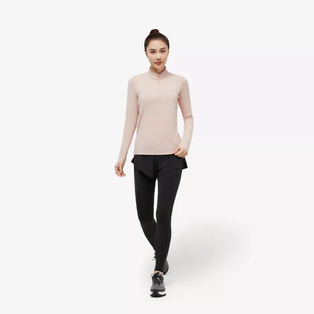 Women Running T-Shirt With Long Sleeves, Pink, No Color, medium