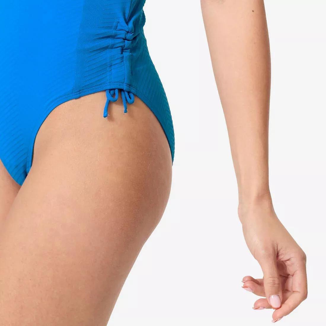 Women Textured 1-Piece Swimsuit, Blue, No Color, large image number 5