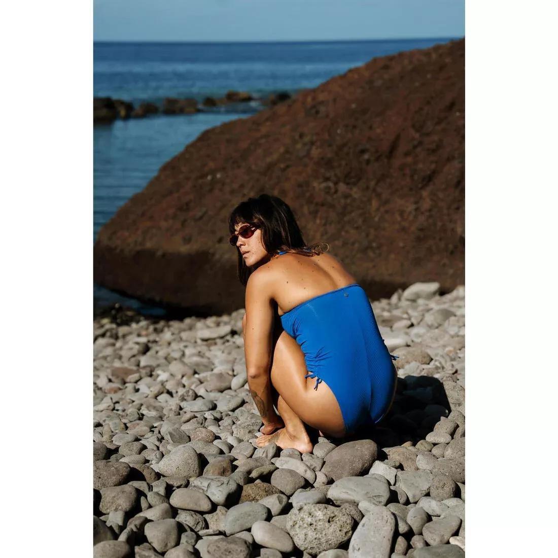 Women Textured 1-Piece Swimsuit, Blue, No Color, large image number 8