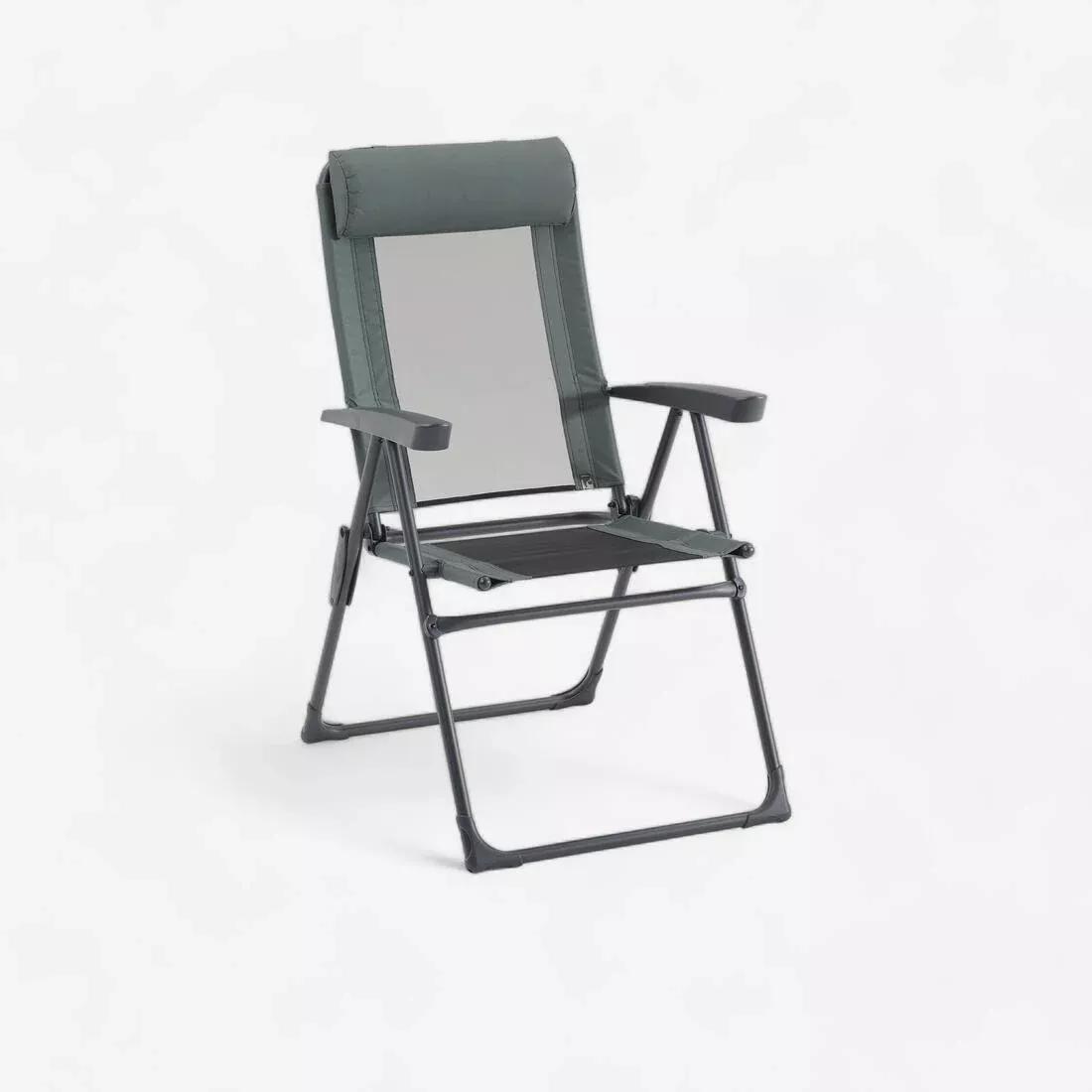 Camping Comfortable Reclining Folding Armchair, Grey, No Color, medium