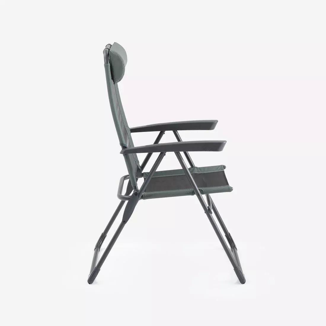 Camping Comfortable Reclining Folding Armchair, Grey, No Color, large image number 3