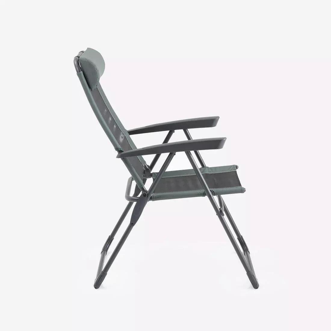 Camping Comfortable Reclining Folding Armchair, Grey, No Color, large image number 4