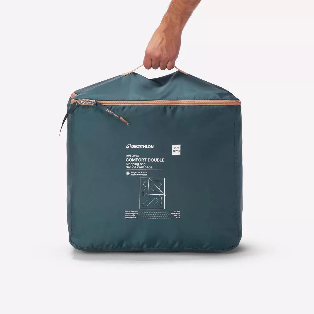 10C Camping Sleeping Bag, 2-Person, Comfort, Green, No Color, large image number 2