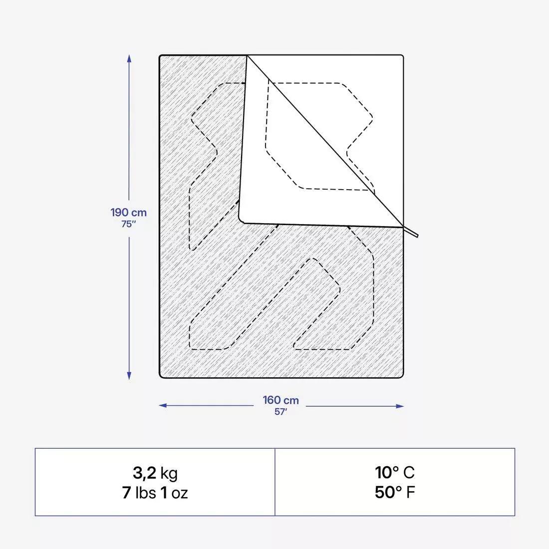 10C Camping Sleeping Bag, 2-Person, Comfort, Green, No Color, large image number 5