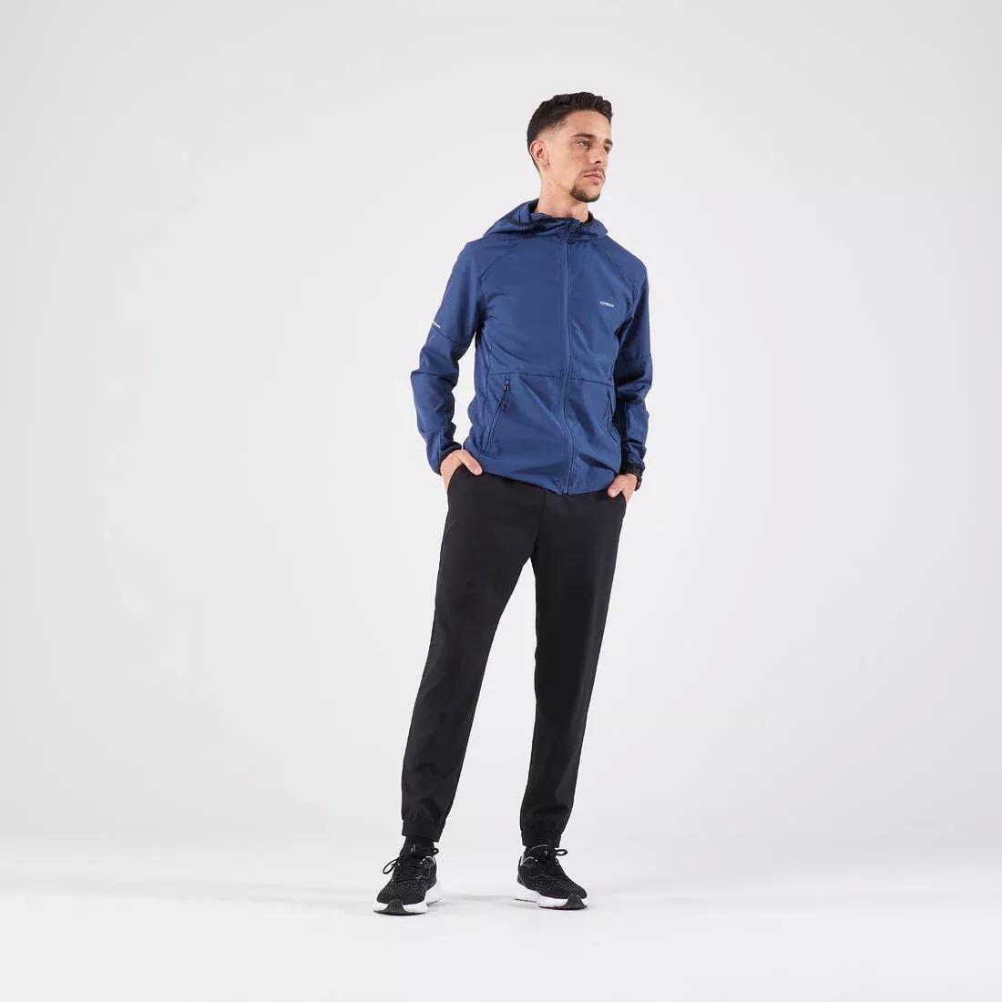 SMOKED BLACK Men's KIPRUN Run 100 Dry Breathable Running Trousers - Black, No Color, medium