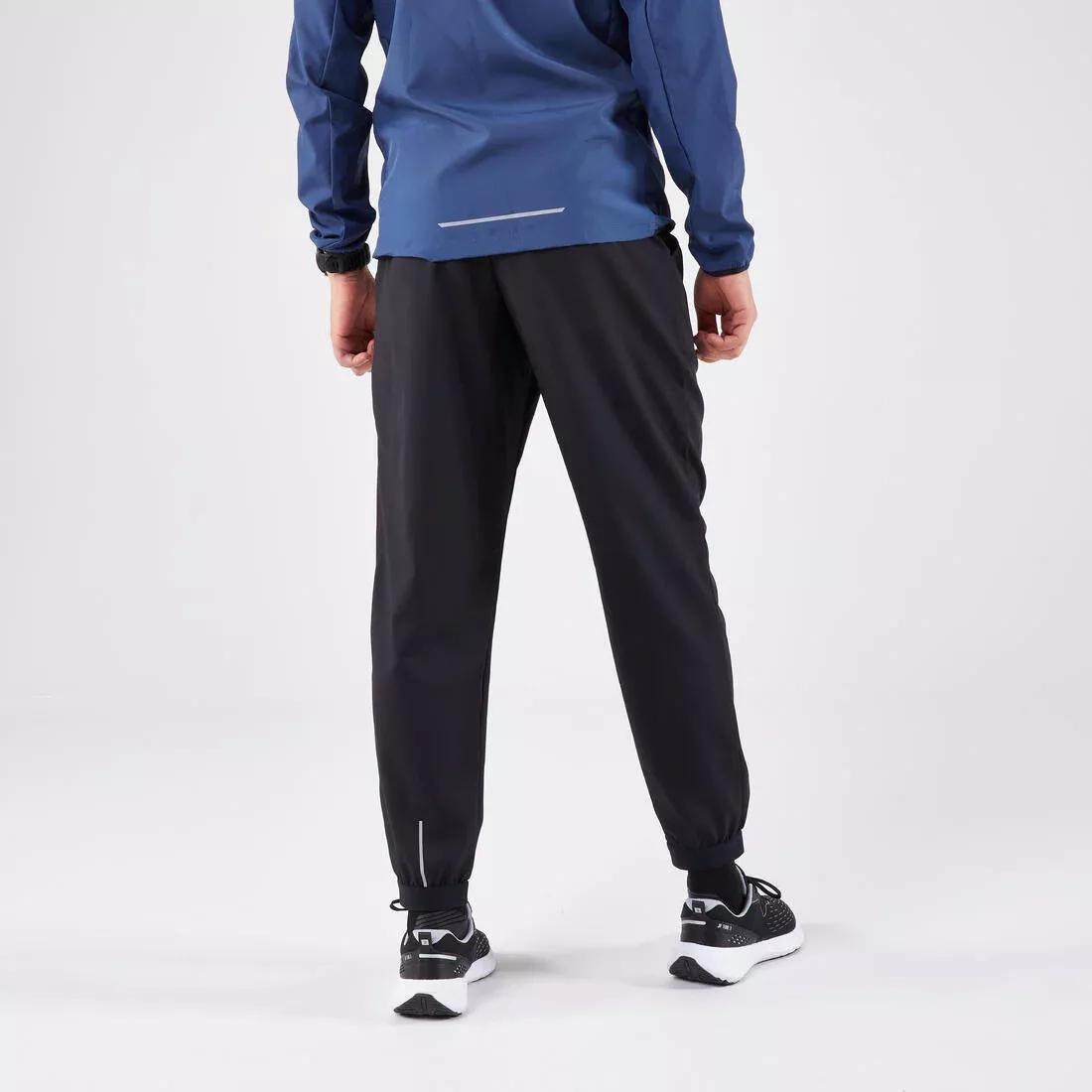 SMOKED BLACK Men's KIPRUN Run 100 Dry Breathable Running Trousers - Black, No Color, medium