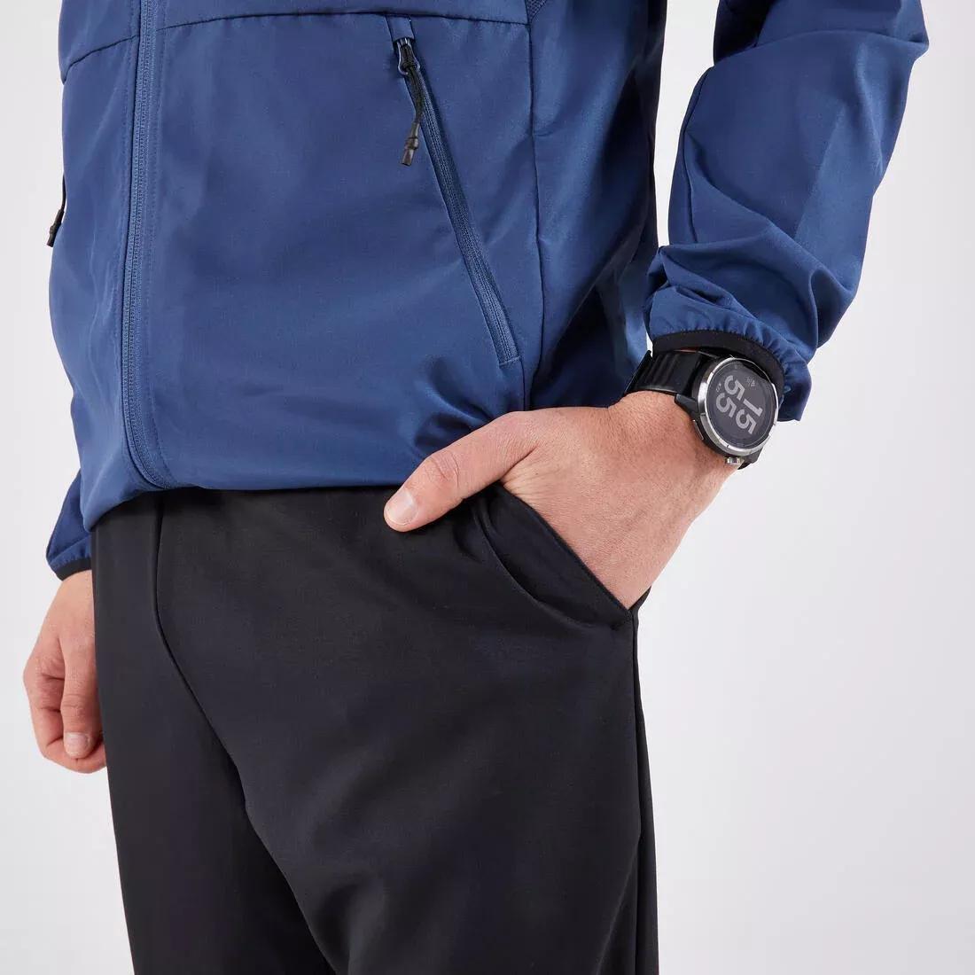 SMOKED BLACK Men's KIPRUN Run 100 Dry Breathable Running Trousers - Black, No Color, large image number 4