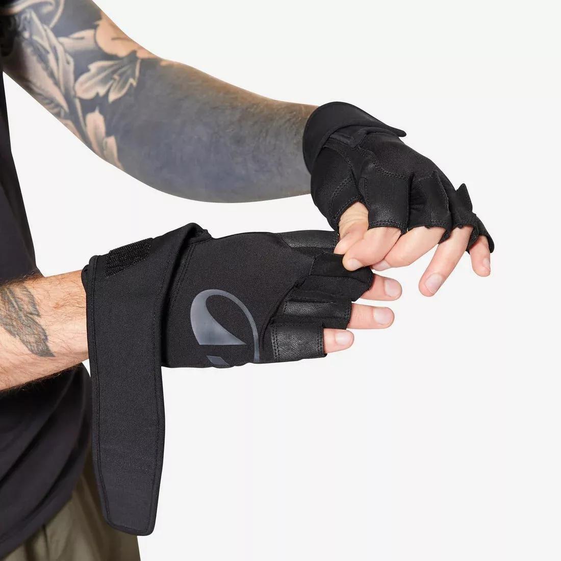 Weight Training Gloves Wrist Support And Grip, Black, No Color, large image number 3