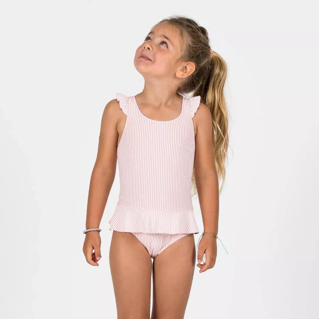 Kids Girls 1-piece skirt swimsuit, Pink, No Color, large image number 2