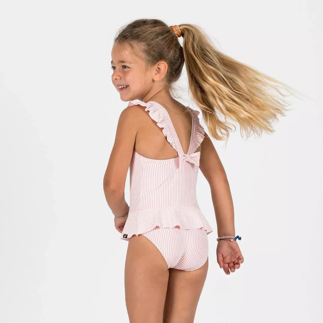 Kids Girls 1-piece skirt swimsuit, Pink, No Color, large image number 3