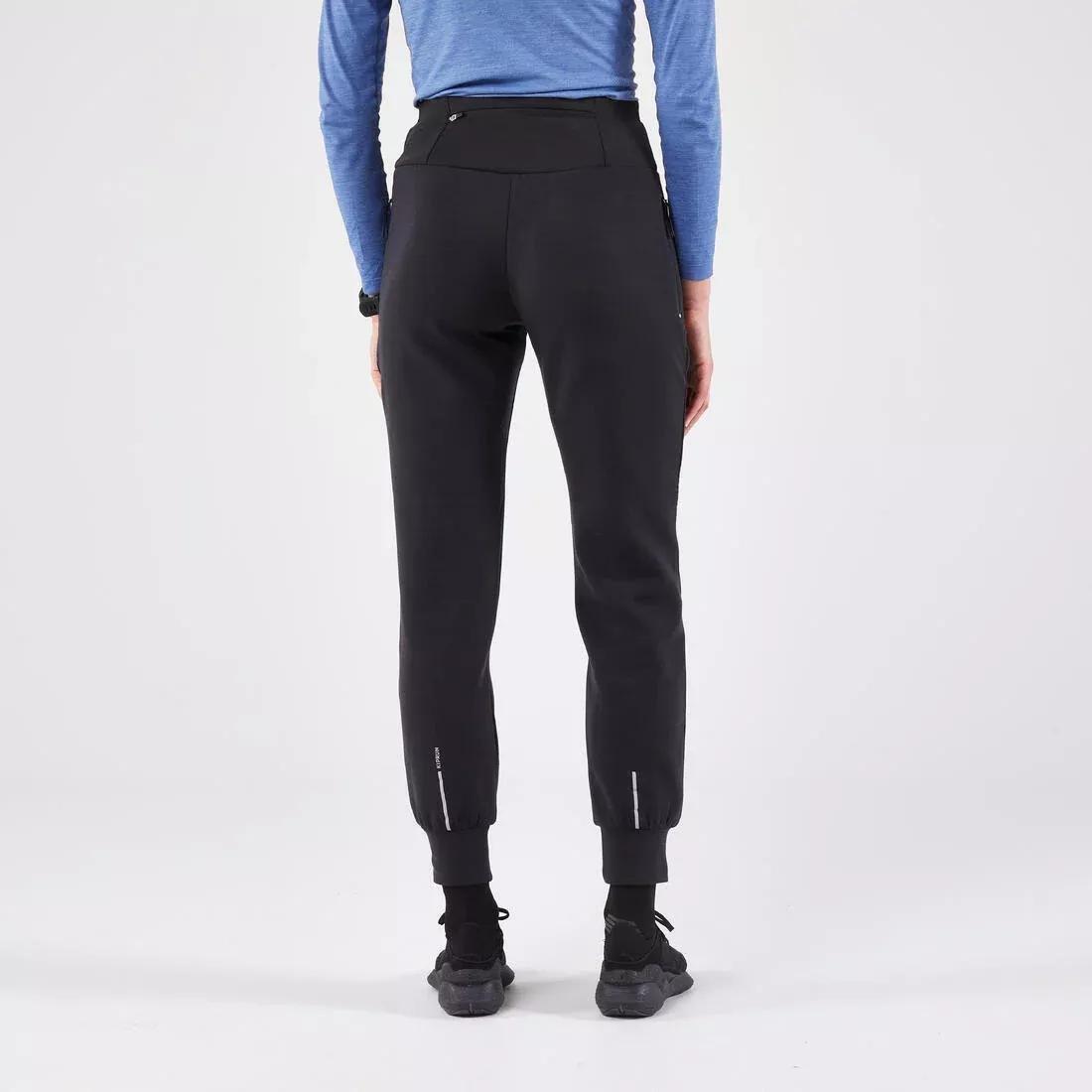 Women Warm Running Trousers - Kiprun Run 500 Warm, Black, No Color, large image number 3