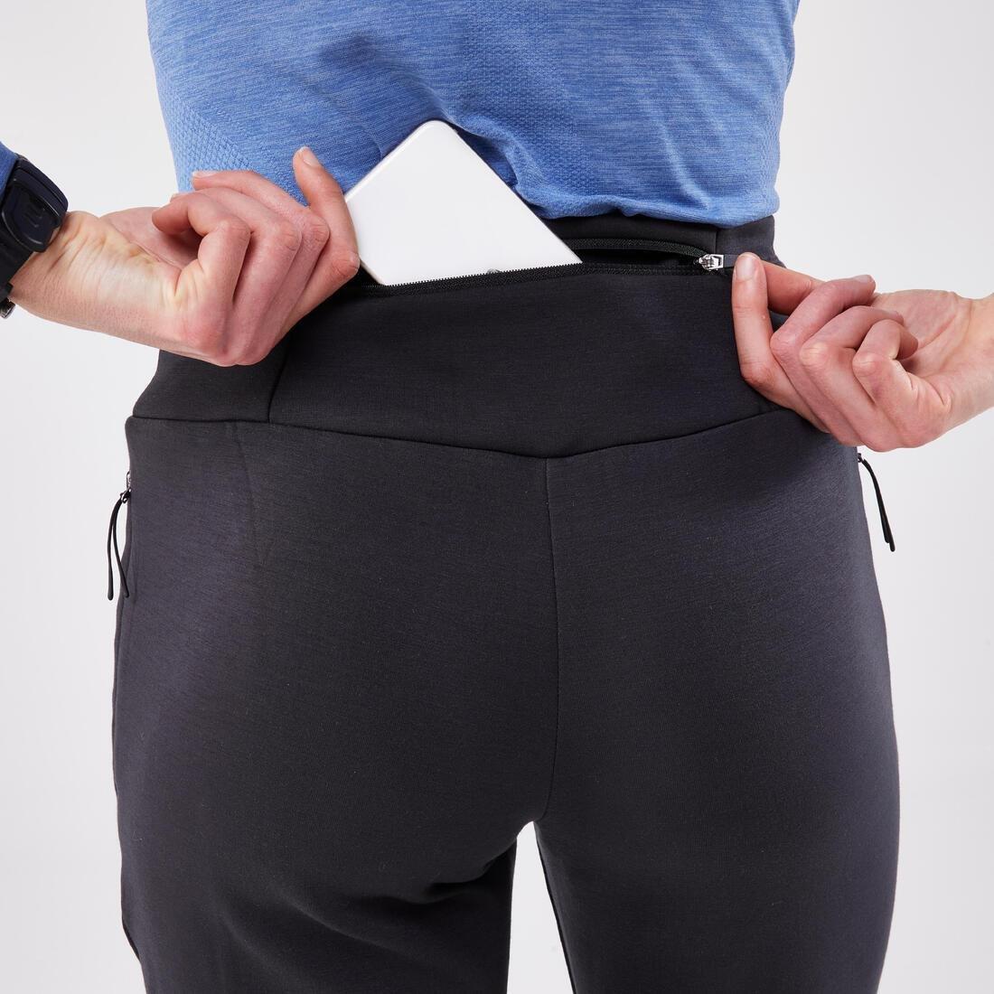 Women Warm Running Trousers - Kiprun Run 500 Warm, Black, No Color, large image number 5