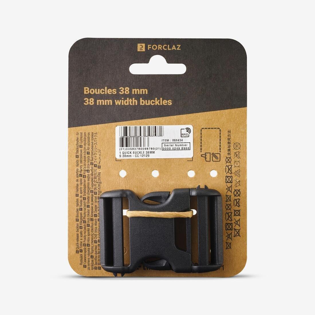Double pin lock backpack fastening buckle - 38 mm, No Color, medium