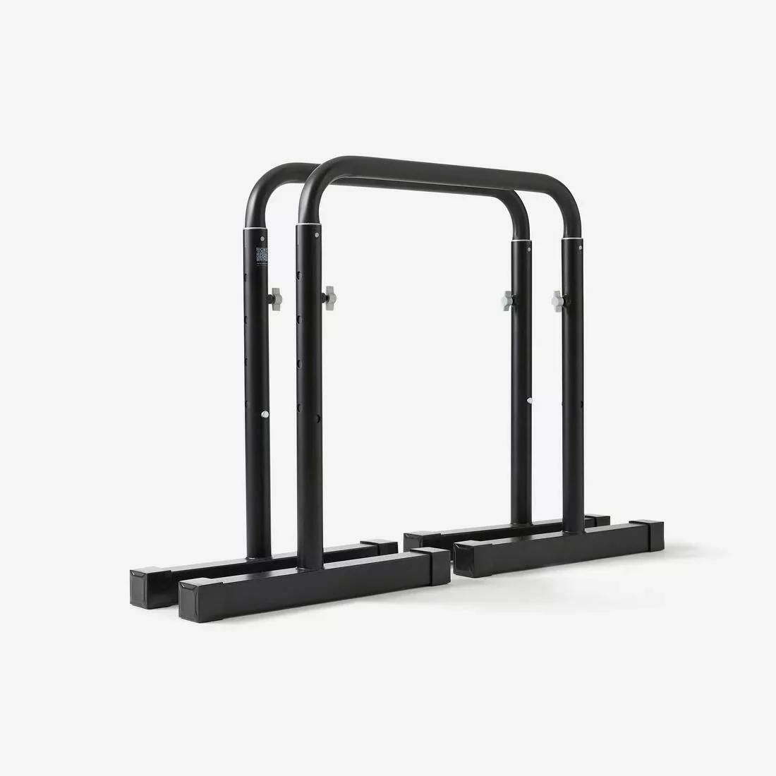 BLACK Adjustable and Compact Design Dip Bars TS 100, No Color, medium