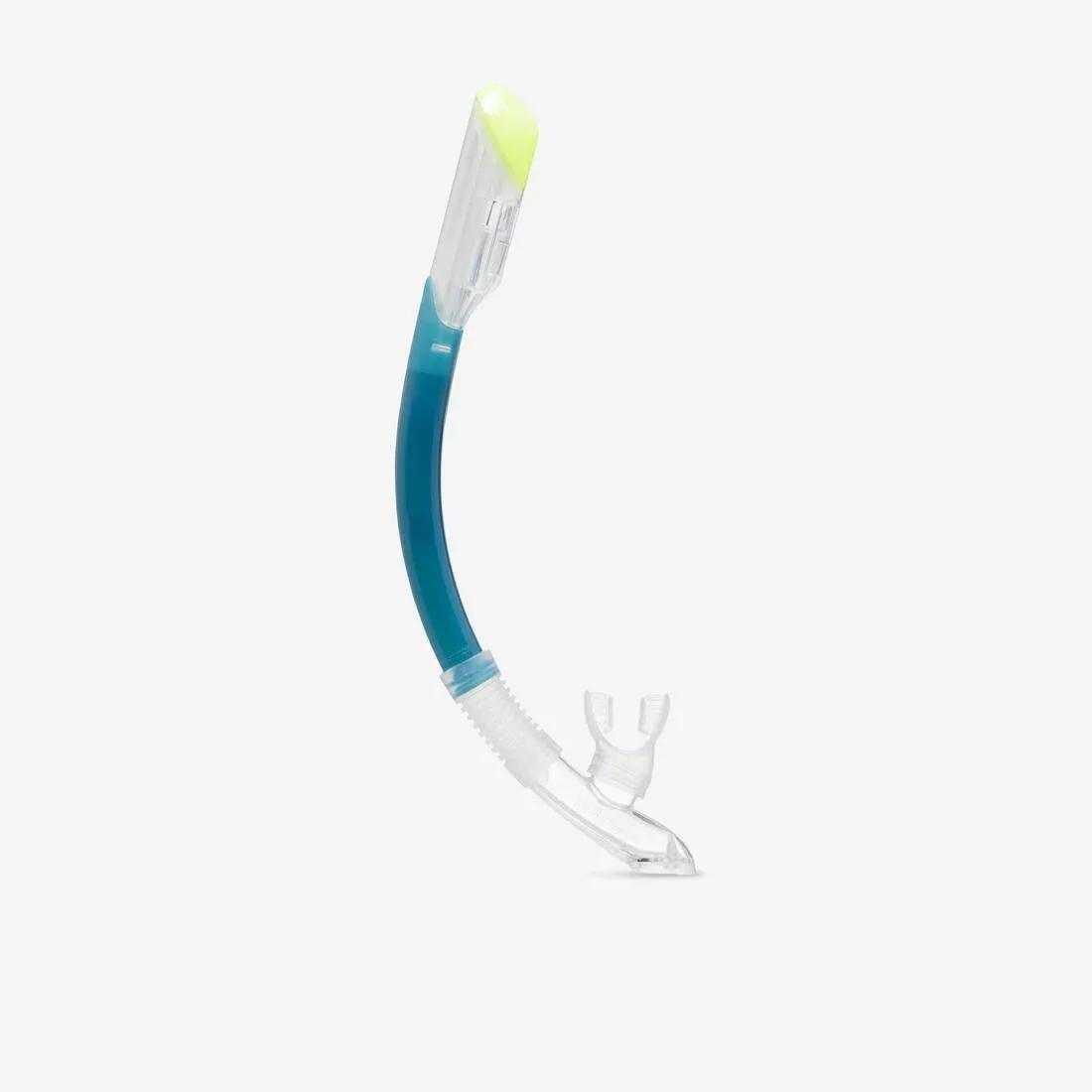 Adult snorkelling Kit 100 COMFORT mask and DRYTOP snorkel with bag, Green, No Color, large image number 2