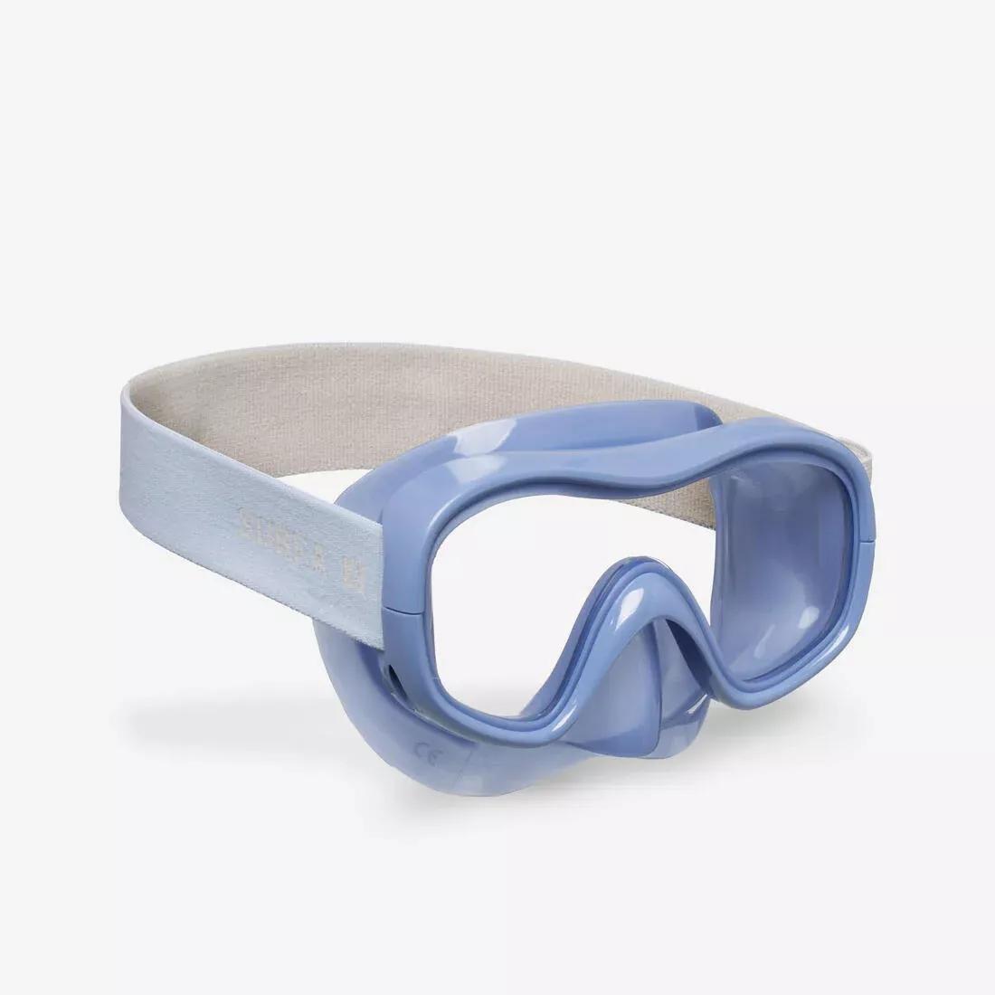 DUSK BLUE Kids diving mask - 100 comfort pastel, No Color, large image number 0