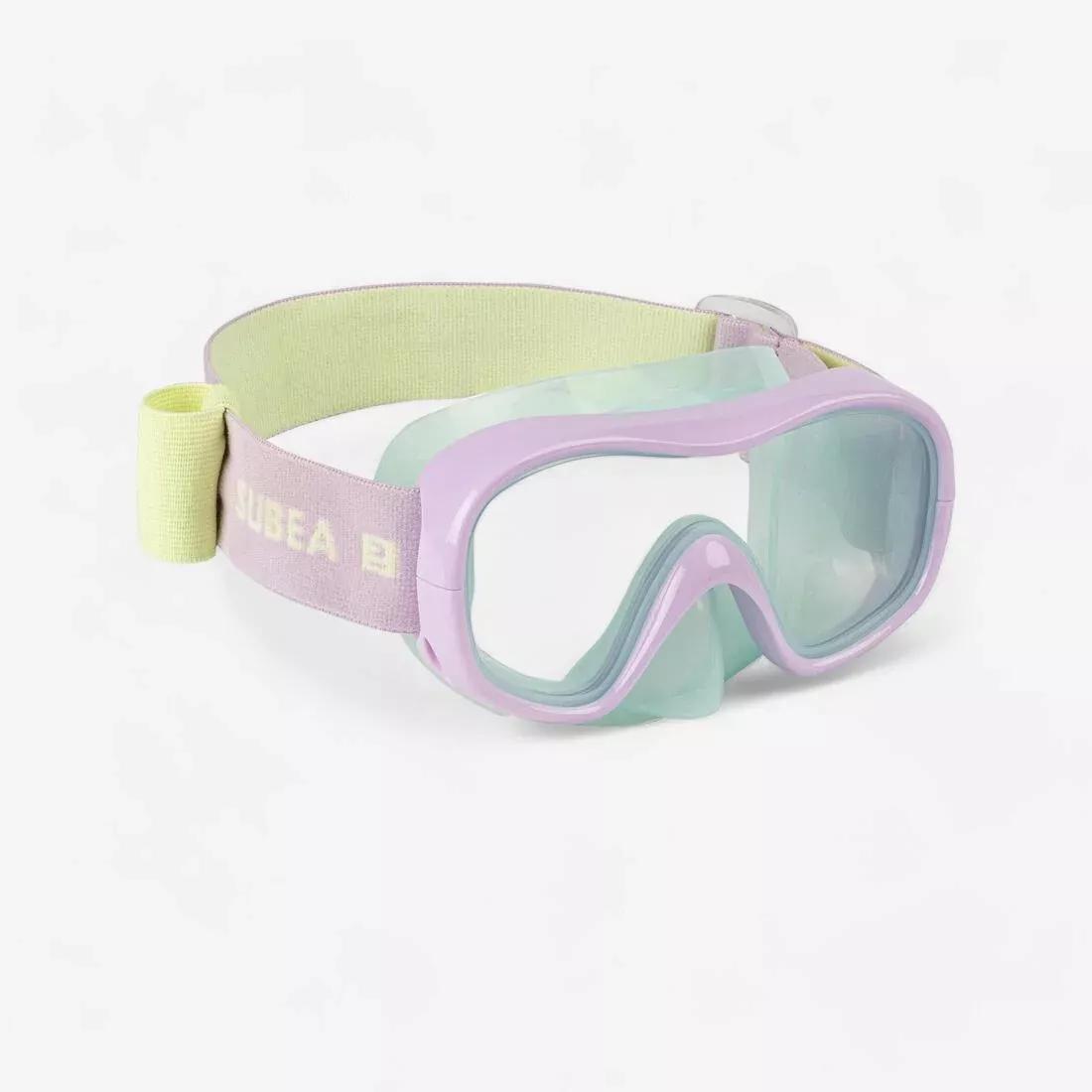 DUSK BLUE Kids diving mask - 100 comfort pastel, No Color, large image number 2
