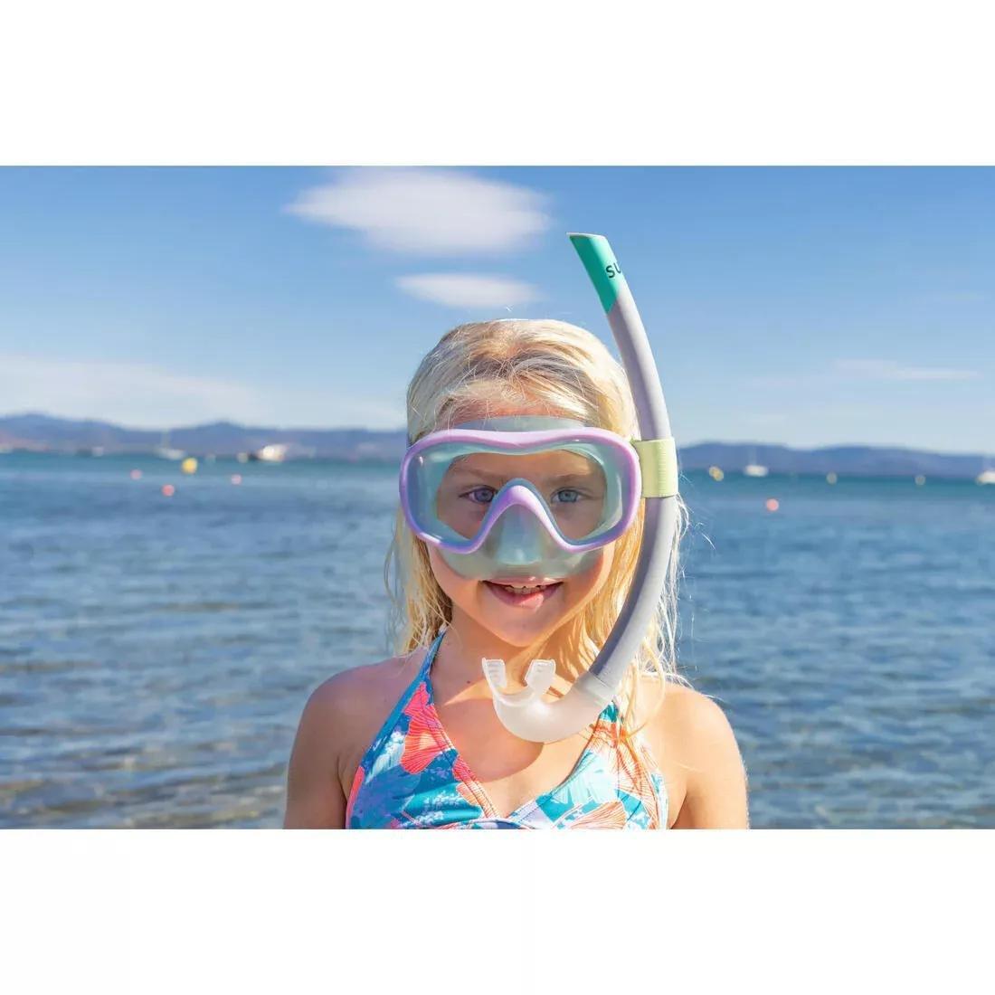 DUSK BLUE Kids diving mask - 100 comfort pastel, No Color, large image number 3