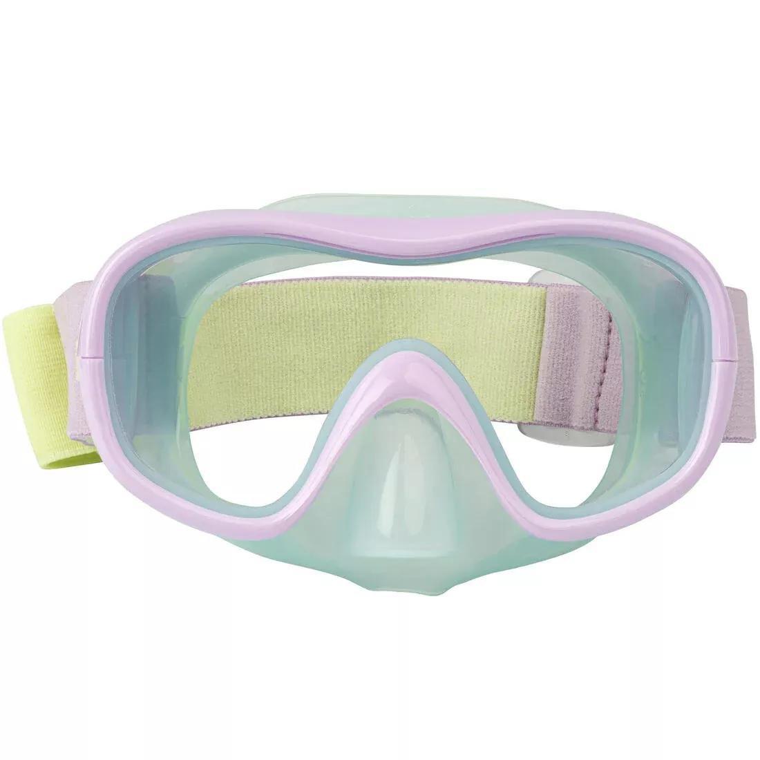 DUSK BLUE Kids diving mask - 100 comfort pastel, No Color, large image number 4