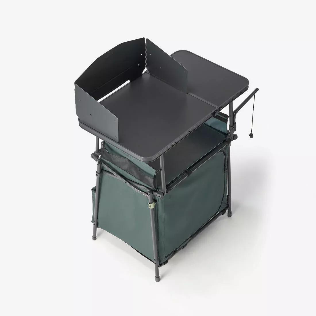 Camping Kitchen Unit L - Foldable And With A Wind Shield, Green, No Color, large image number 3