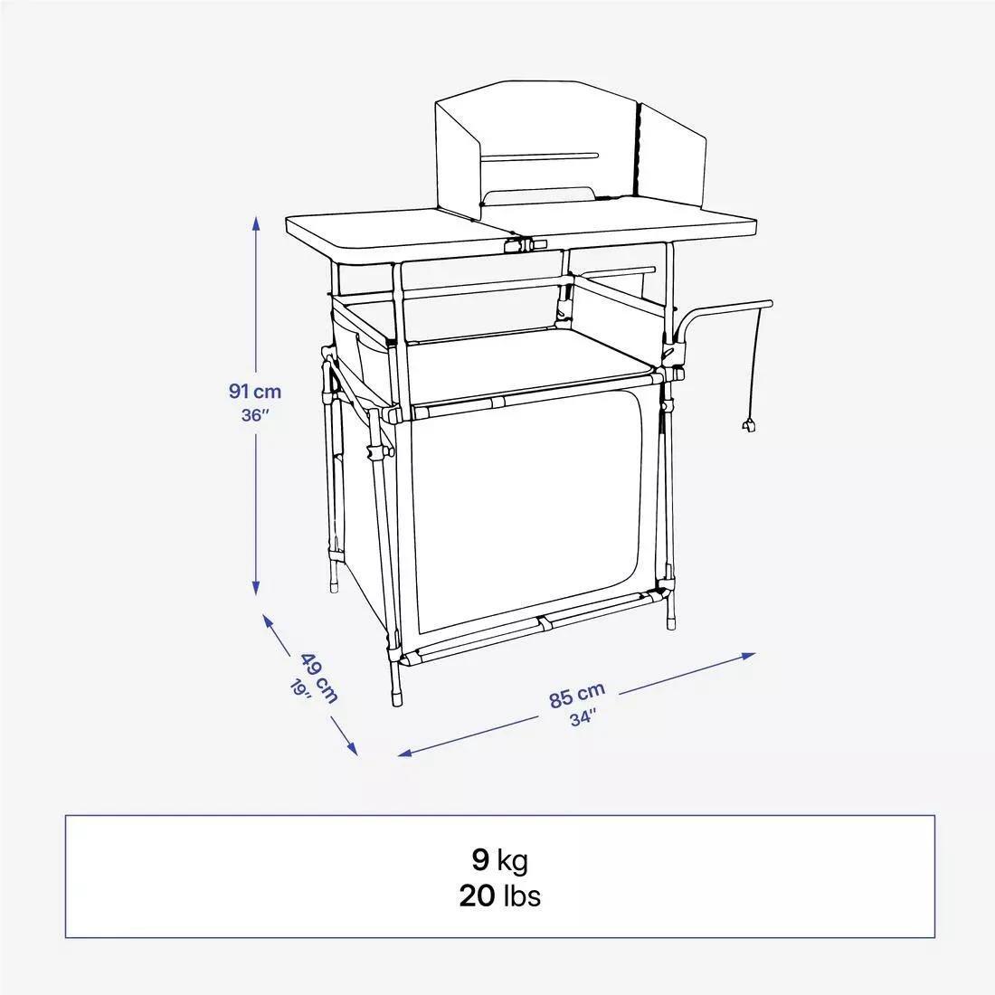 Camping Kitchen Unit L - Foldable And With A Wind Shield, Green, No Color, large image number 4