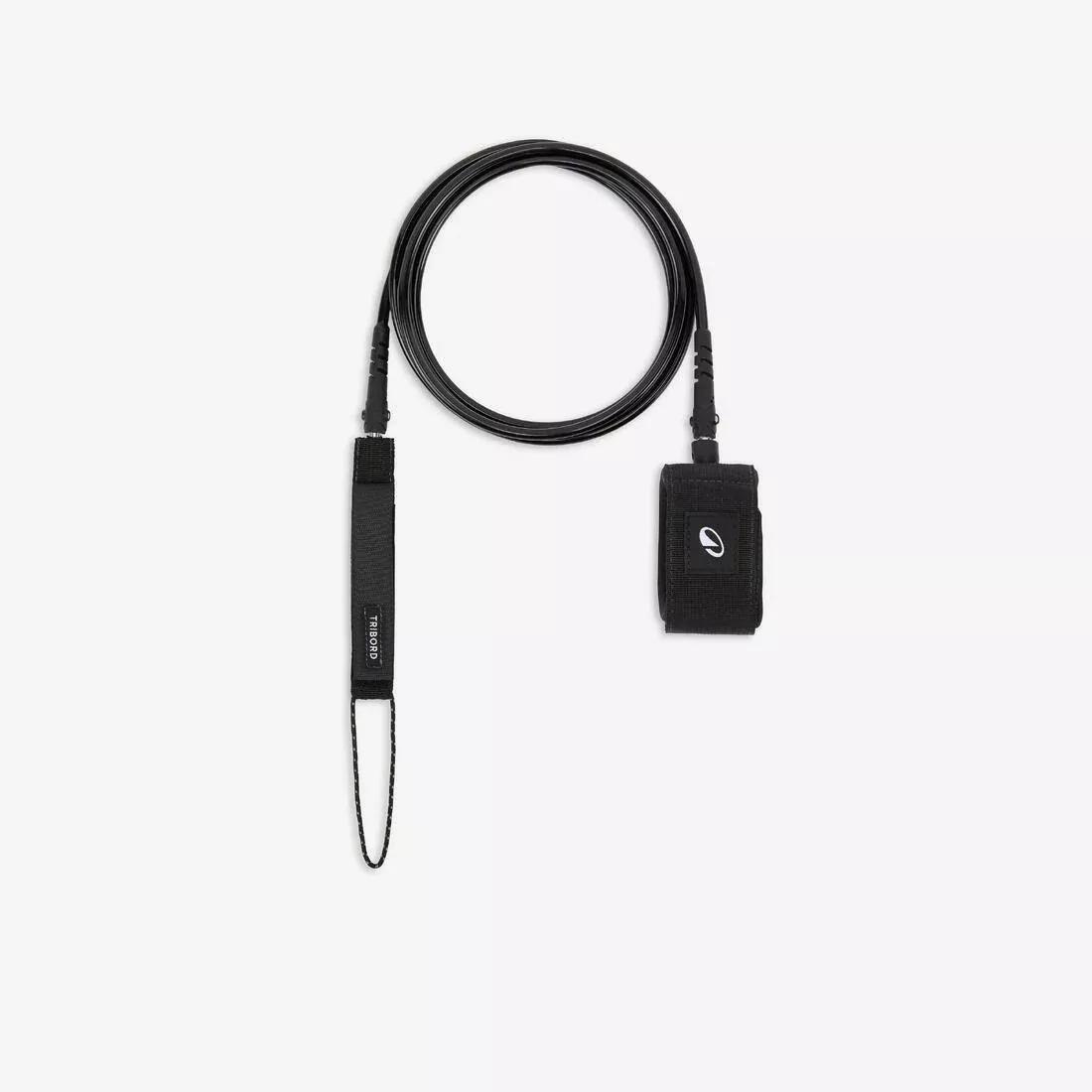 Surfboard Leash 7&acirc;&euro;&trade; 500 - 7mm Diameter, Black, No Color, medium
