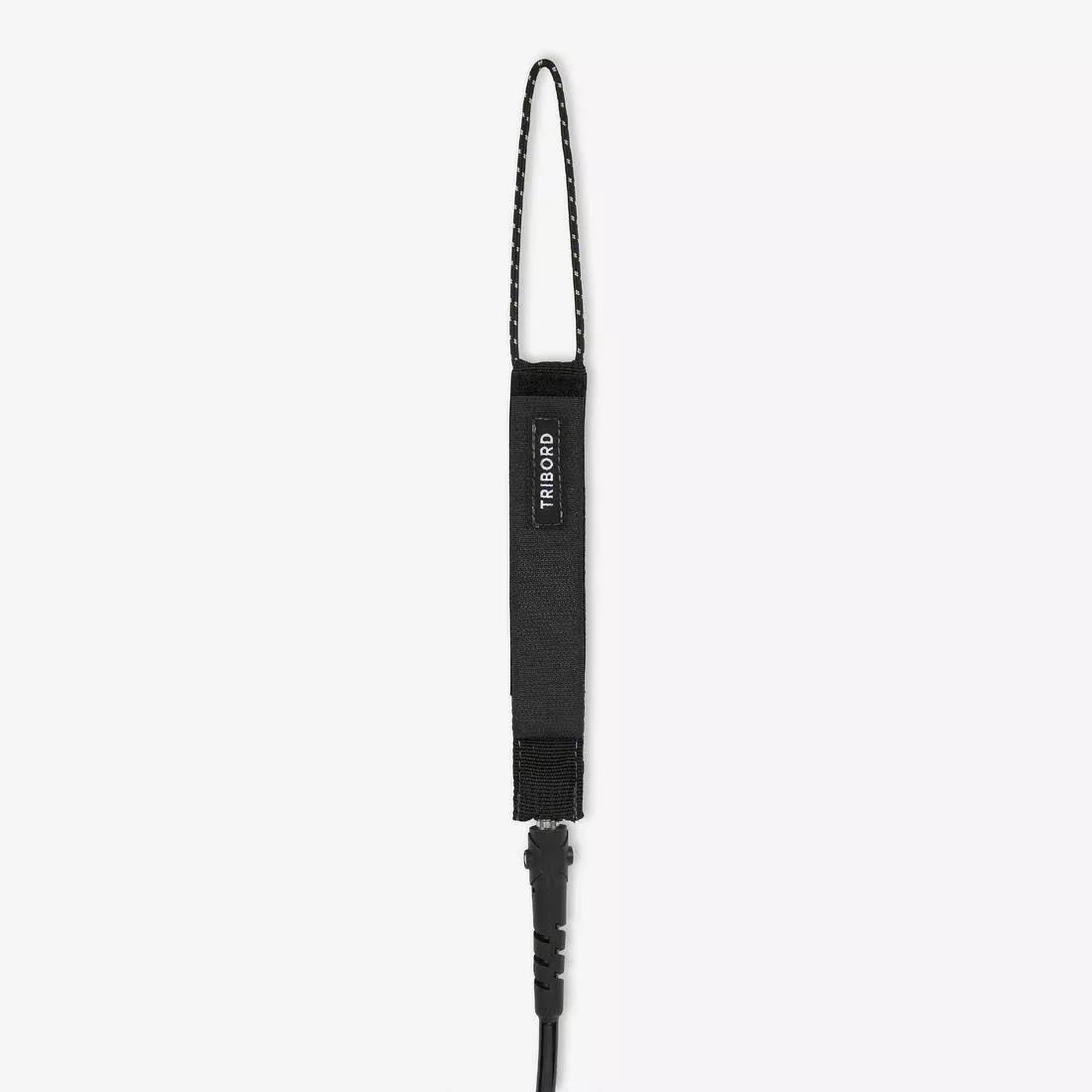 Surfboard leash 8&rsquo; - 500 - 7mm diameter, Black, No Color, medium