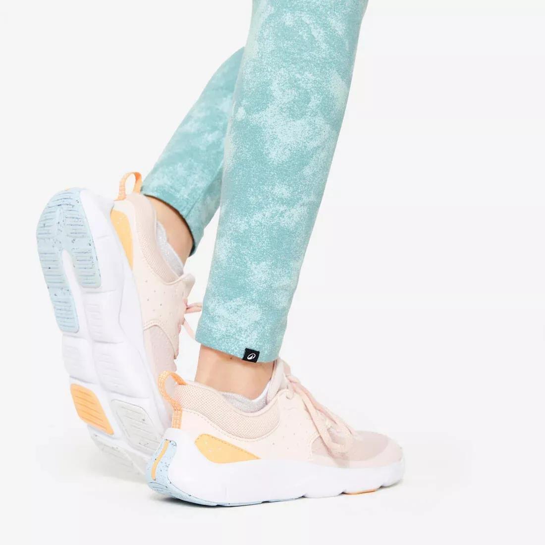 Kids Girls Cotton Leggings Print, Khaki, No Color, large image number 6