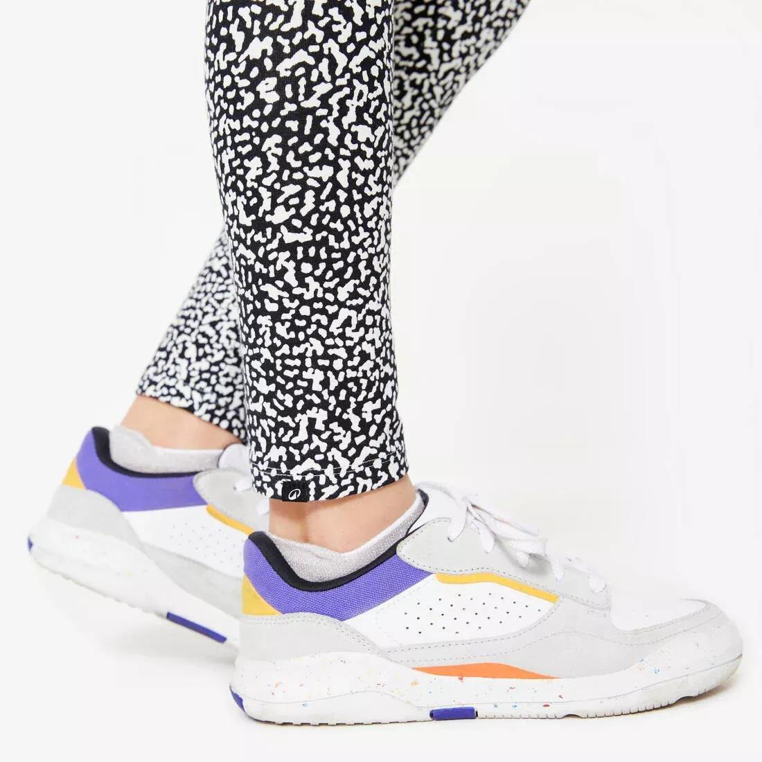 Kids Girls Cotton Leggings Print, Khaki, No Color, large image number 12