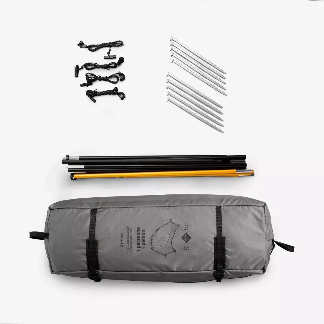 1-person dome trekking tent, lightweight and free-standing - MT900, Grey, No Color, large image number 8