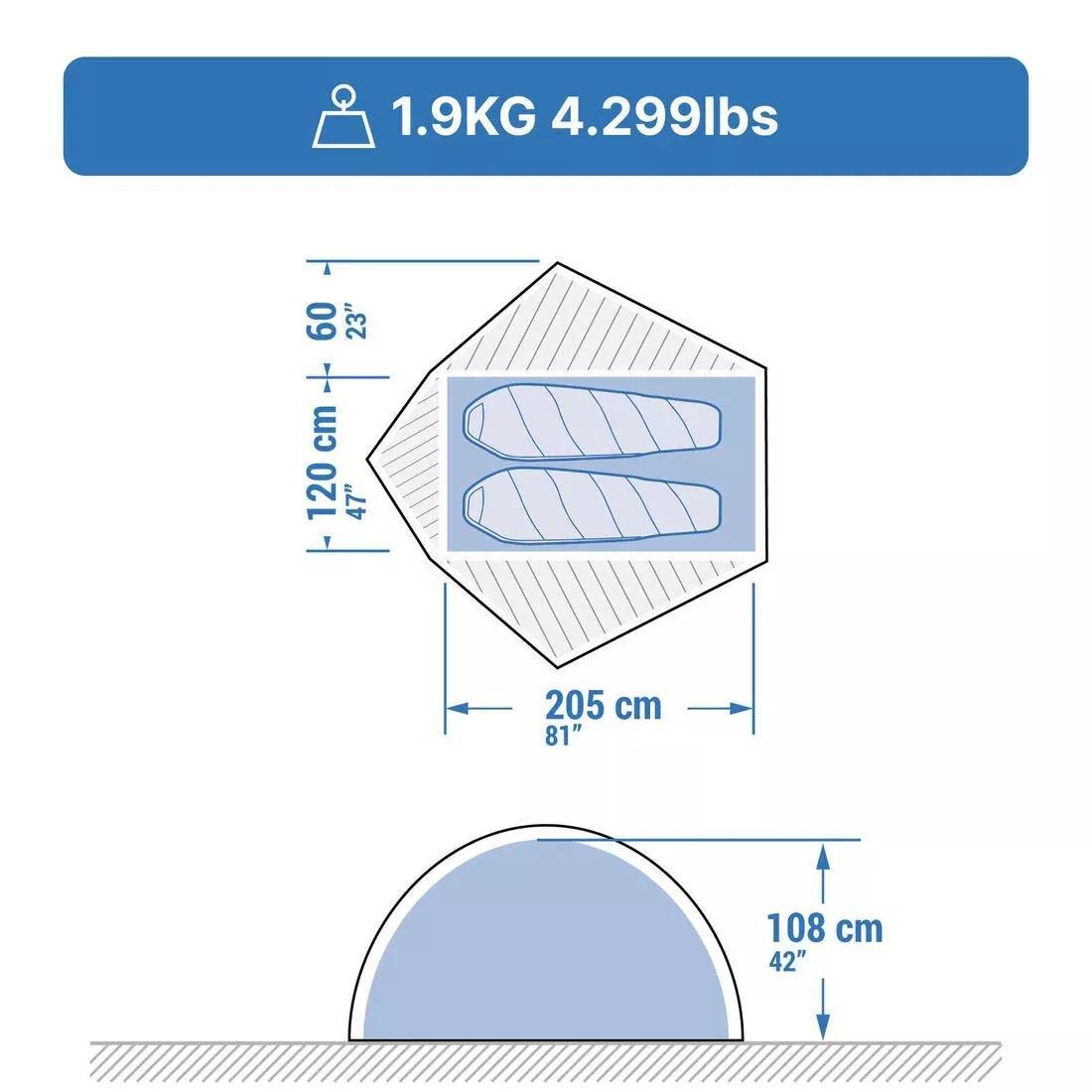 GRANIT GREY Trekking dome tent - 2-p - MT900, No Color, large image number 3