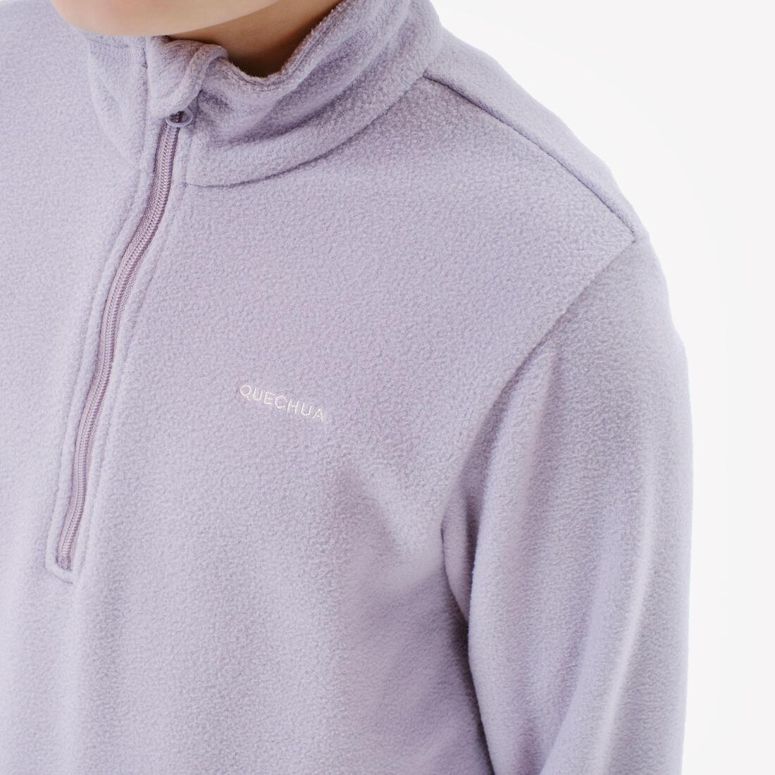 CLOUDY BLUE Kids' hiking fleece jacket MH100 Half Zip - 7-15 years, 5401_000, large image number 4