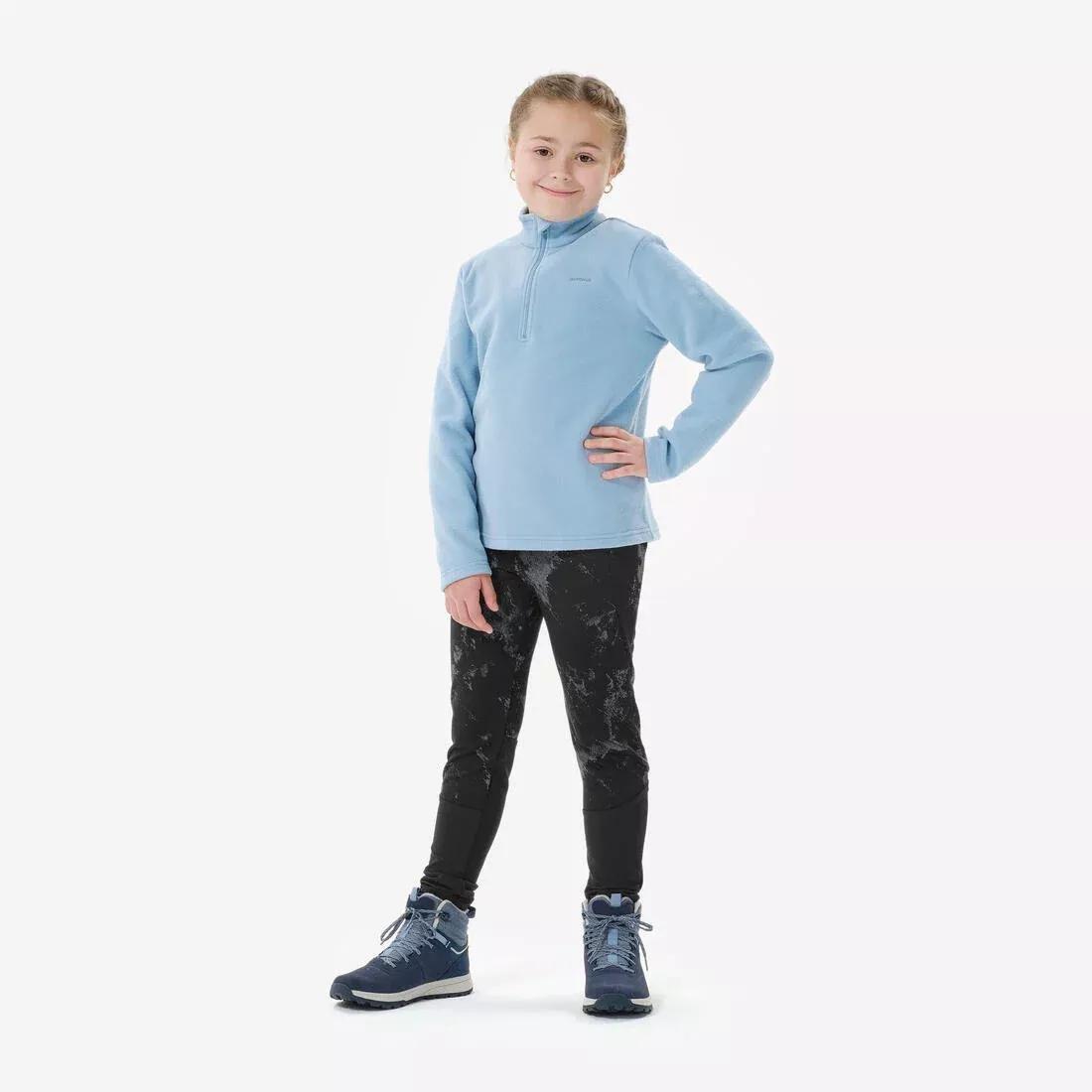 CLOUDY BLUE Kids' hiking fleece jacket MH100 Half Zip - 7-15 years, 5401_000, large image number 6