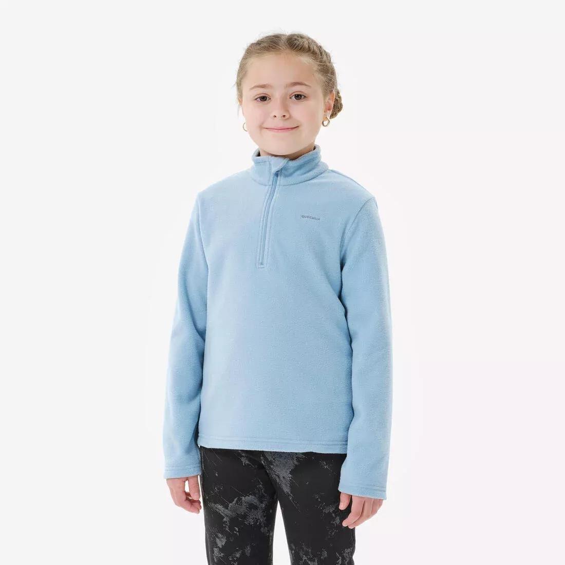 CLOUDY BLUE Kids' hiking fleece jacket MH100 Half Zip - 7-15 years, 5401_000, large image number 7