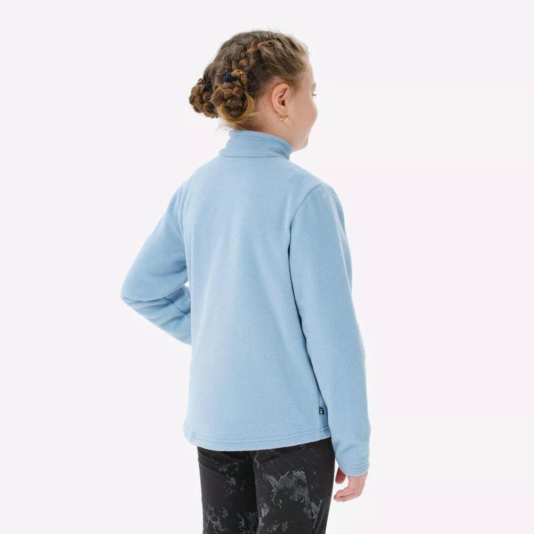 CLOUDY BLUE Kids' hiking fleece jacket MH100 Half Zip - 7-15 years, 5401_000, large image number 8